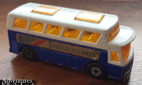 British Airways flight memorabilia toy bus